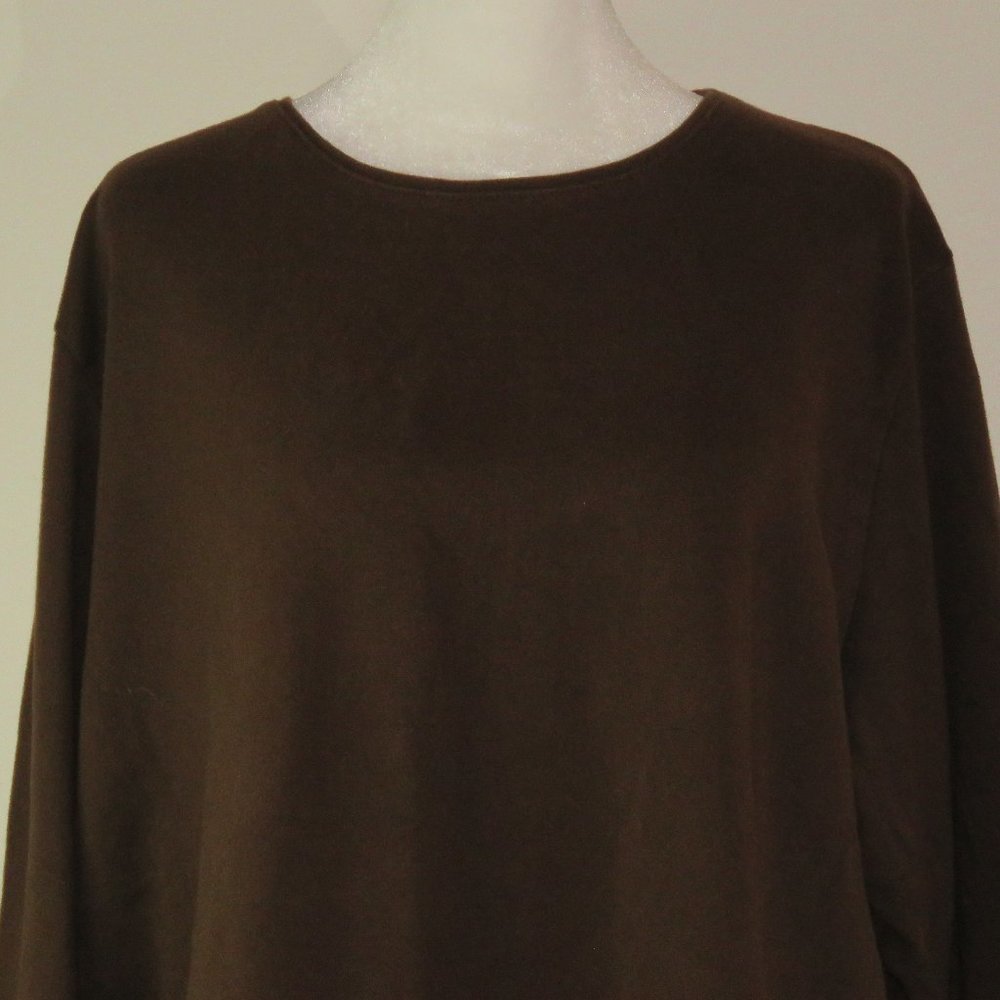 Croft & Borrow Women's Brown Long Sleeve Pullover Top Size 3X (C548)